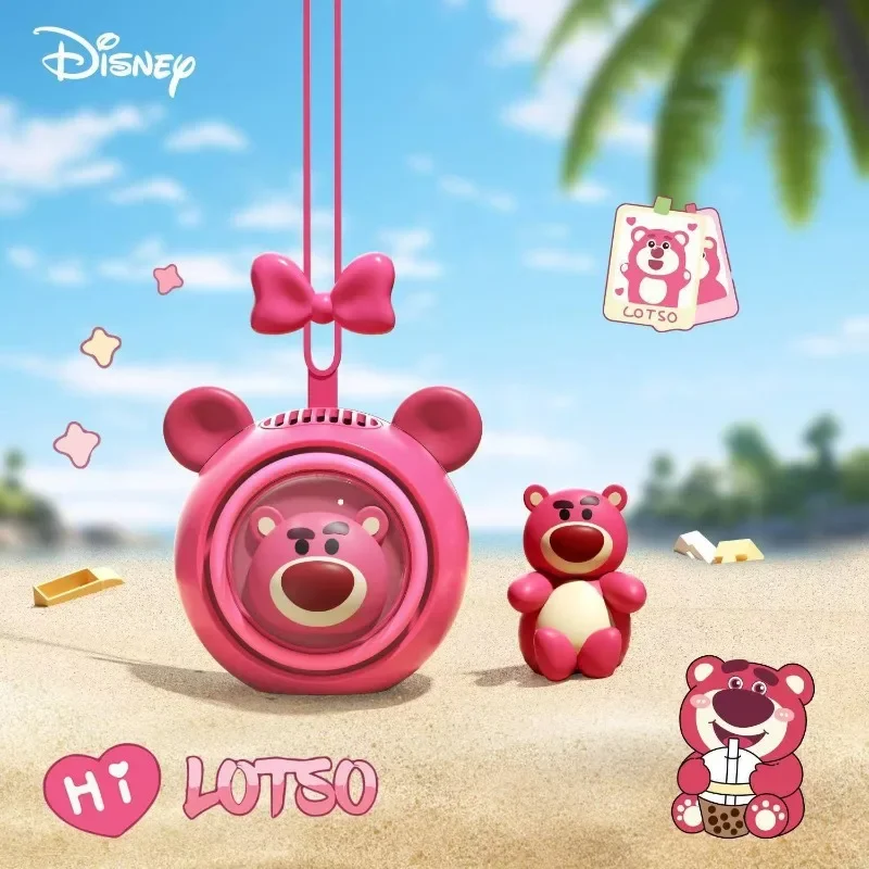 Disney Minnie Lotso Halter Fan Portable Cute Silent Windy Cartoon Minnie Kawaii Rechargeable Mini Fan Summer Children's Gift