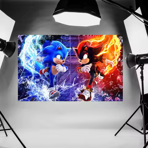 Sonic The-Hedgehog Reusable Backdrop Cloth Animal Printed Background Cloth For Kids Birthday Party Decoration