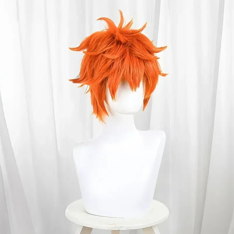Anime Hinata Shoyo Cosplay Wig Man Orange Short Hair Halloween Stage Performance Festival Party Simulated Hair Full Wigs