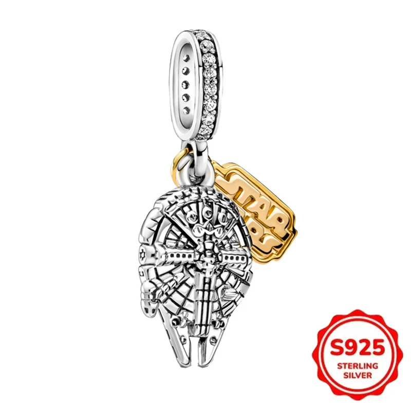 Star Wars 925 Sterling Silber Schattenkrieger Charm Helm Kriegsroboter Perlen Passend für Original Damen Armband Anhänger DIY Schmuck Geschenke