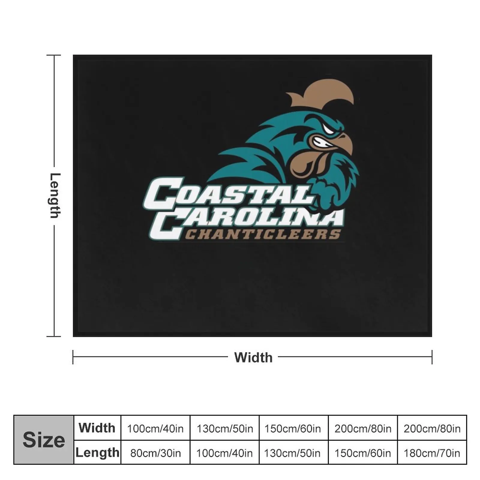 Coastal carolina chanticleers Throw Blanket Custom Multi-Purpose Blankets