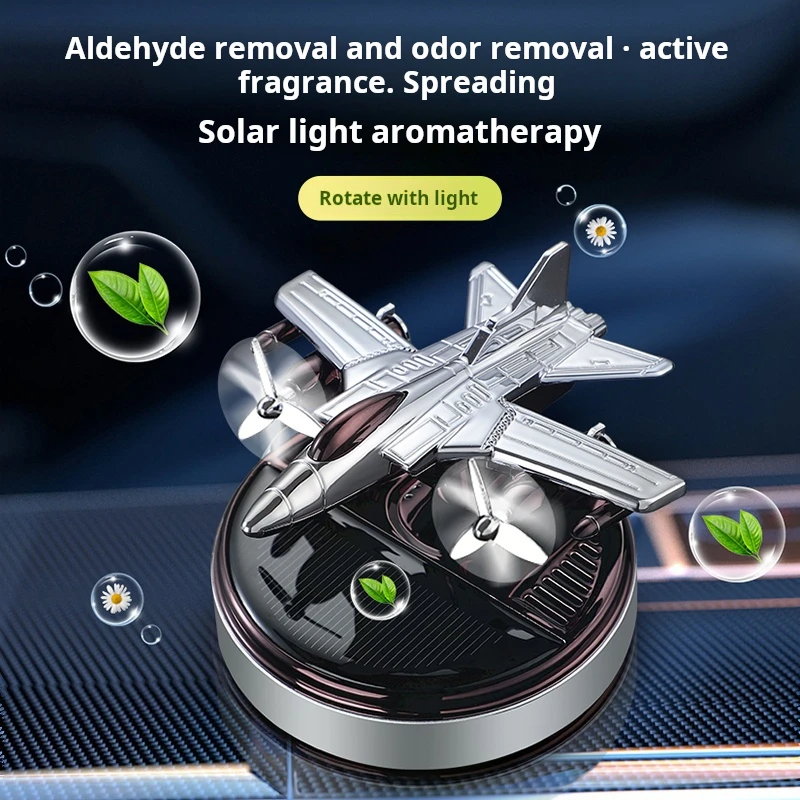 Car Aromatherapy Solar helicopter Aromatherapy seat Creative camouflage rotating aircraft car perfume center console car decorat