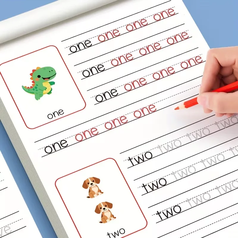 

2-in-1 Alphabet & Word Tracing for Kids - Handwriting Practice Book with Colorful Illustrations, Number & Letter Tracing Pages