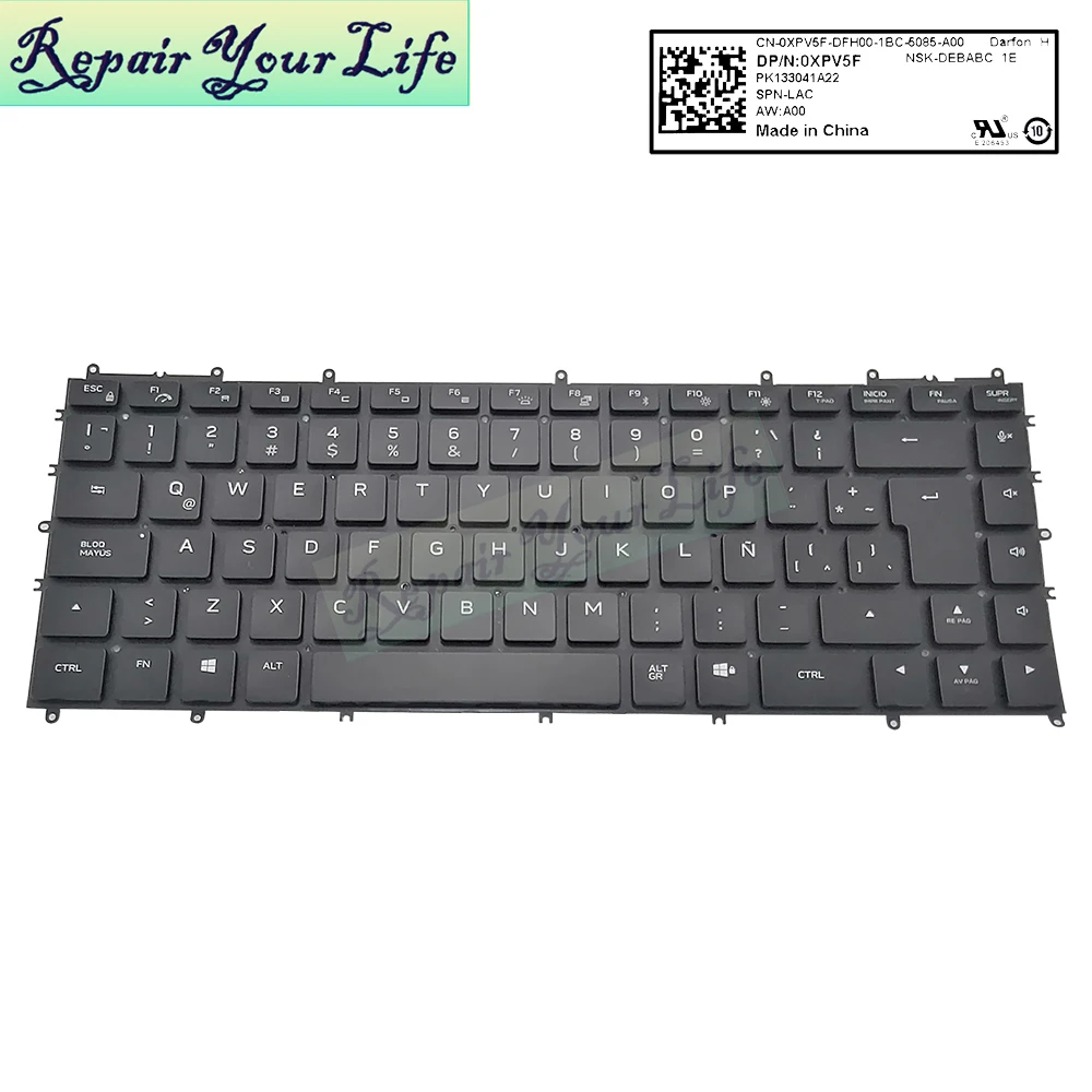 

X15R1 French UK Latin RGB Backlit Keyboard For AlienWare X15 R1 R2 AZERTY/FR GB SPN-LAC 0XPV5F 0VCFR7 00964M Colorful Backlight