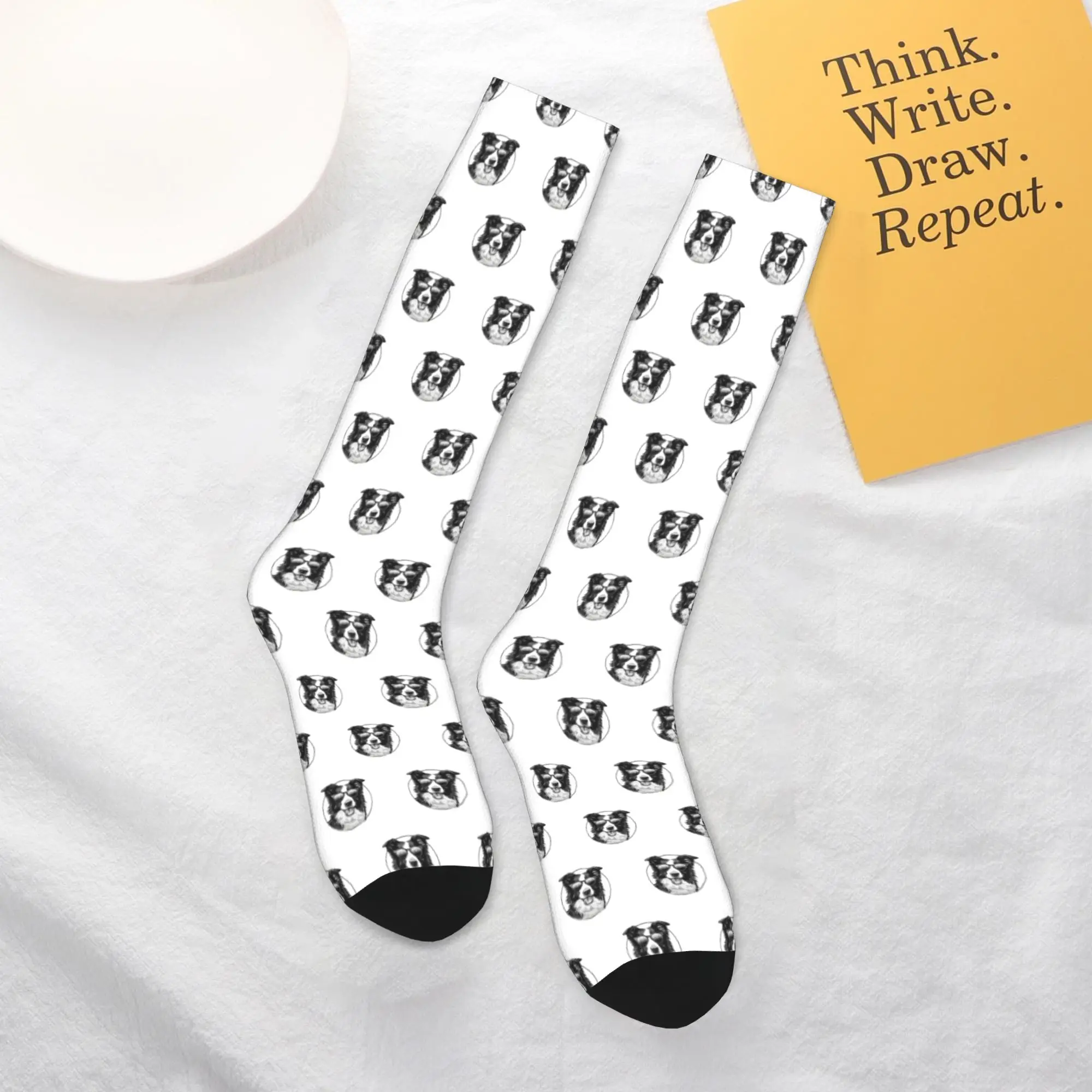 

All Seasons Crew Stockings Border Collie Socks Harajuku Casual Hip Hop Long Socks Accessories for Men Women Gifts