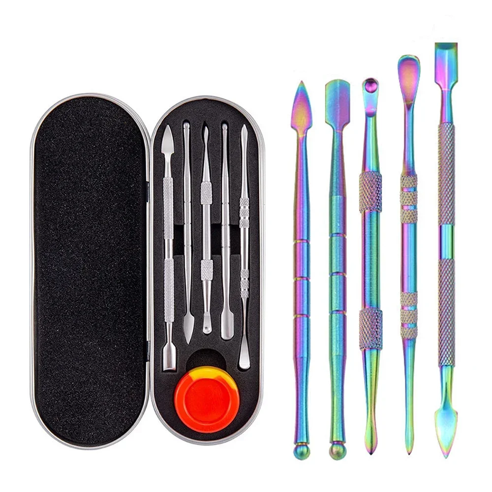 Cigarette Shovel Cuticle Pushers Kit Nail Art Stainless Steel Cuticle Pusher Manicure Pedicure Clean Tool Set