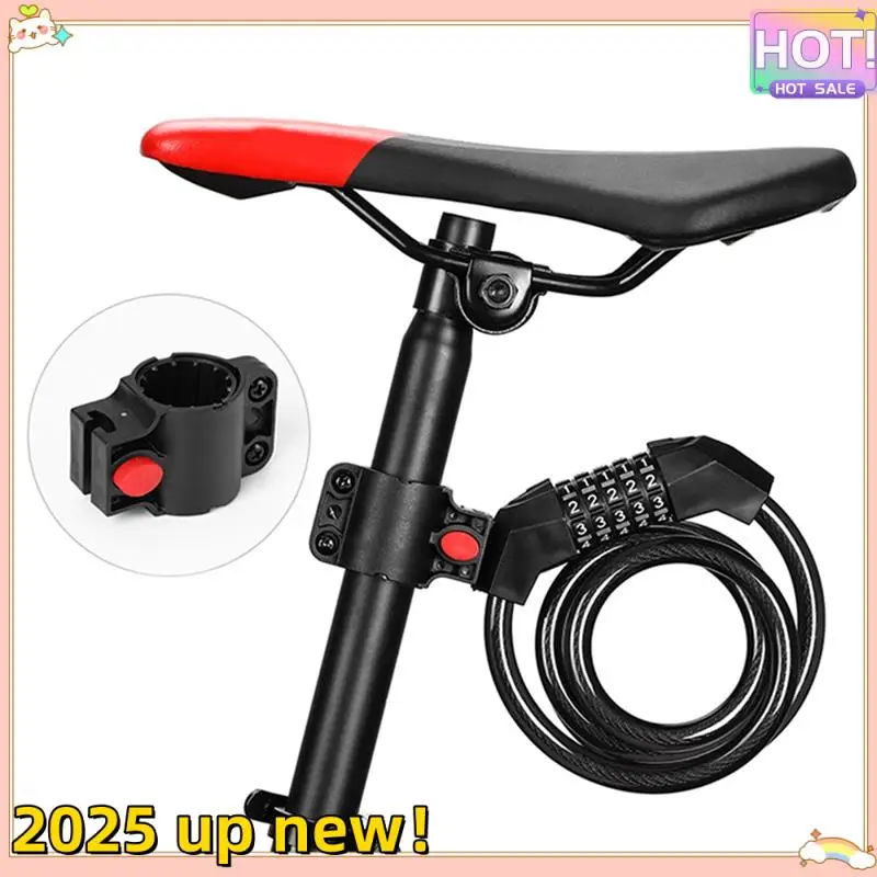 Classy-Bicycle Anti-Theft Code Lock Five-Position Bicycle Lock Portable Thicker And Steel Cable With Bracket Car Lock