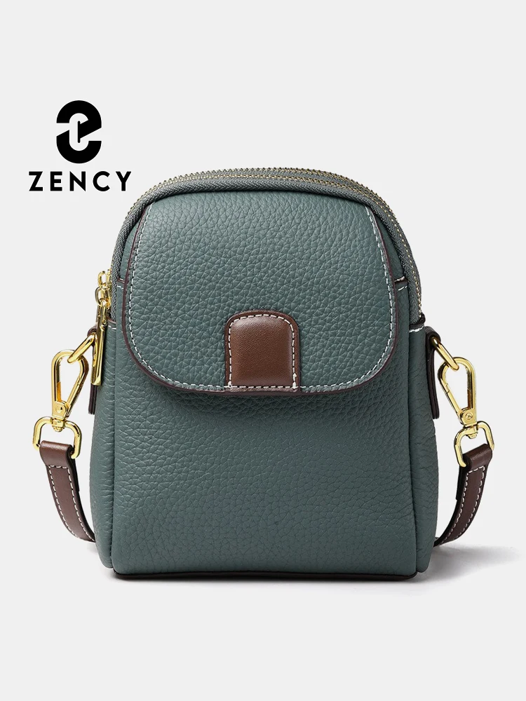 

Zency 100% Genuine Leather Fashion Women Crossbody Bag Practical Phone Purse Girl's Small Flap Bags Lady Shoulder Handbag 2025