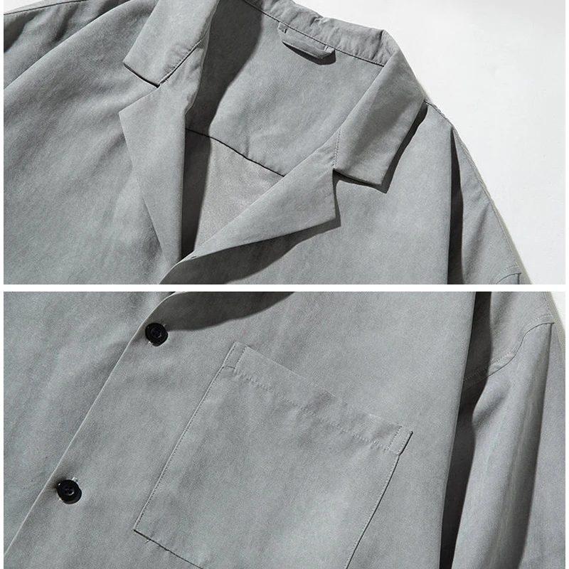 Men's Long Sleeve Blouse Smart Casual Streetwear Men Clothing Fashion Shirts Streetdress Spring Autumn Hombre Male Clothing New