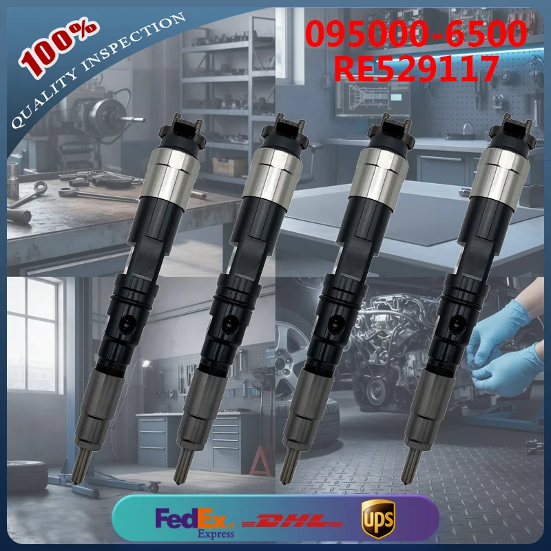 

4PCS Common Rail Fuel Injector 095000-6500 RE529117 SE501927 for John Deere 4045 6068 Engine E240LC E300LC Excavator