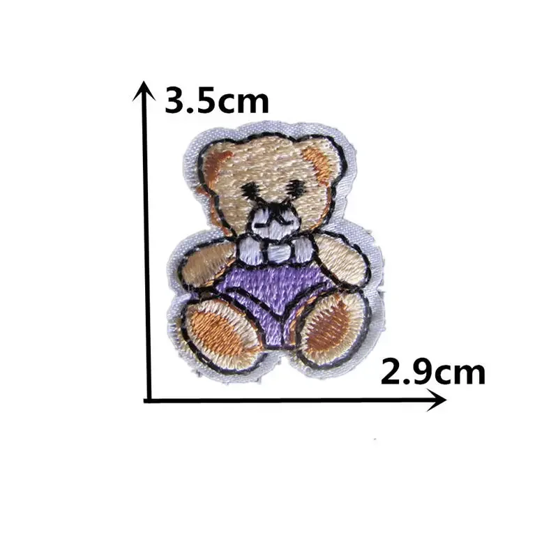 Hot sale Cartoon bear Embroidery Patch Clothes Stickers DIY Cute panda Iron On Patches For Clothing Badges Applique Accessoires