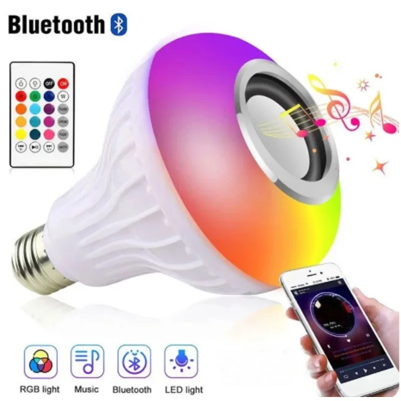 Lampadina musicale a LED con altoparlante Bluetooth integrato lampadina intelligente Wireless telecomando RGB che cambia colore Speake