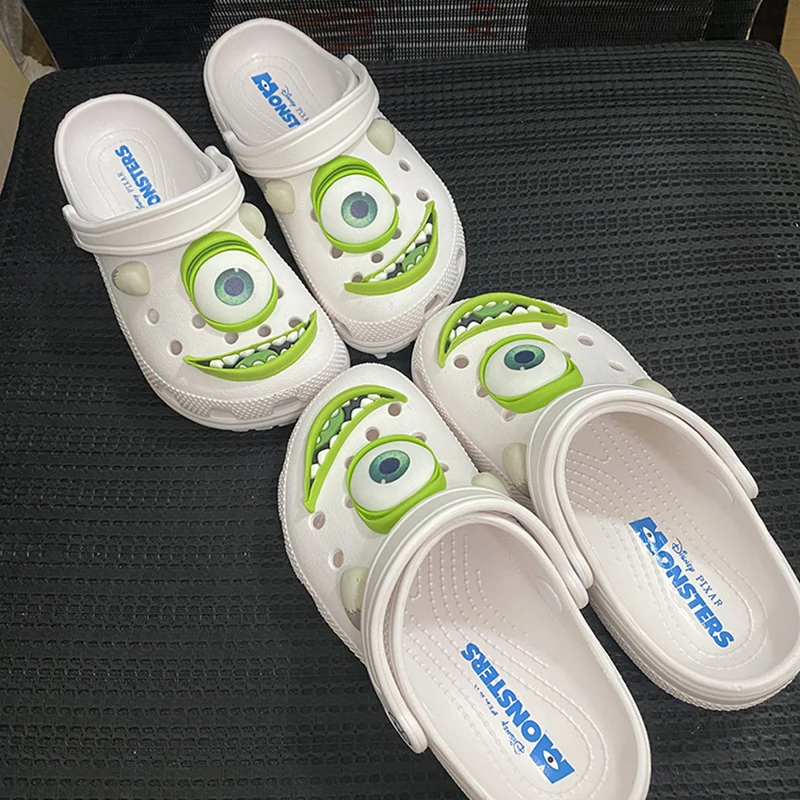 

Disney Pixar Monsters University Breathable Waterproof Outdoor Sandals Mike Wazowski Solid Color Parent-Child Slippers