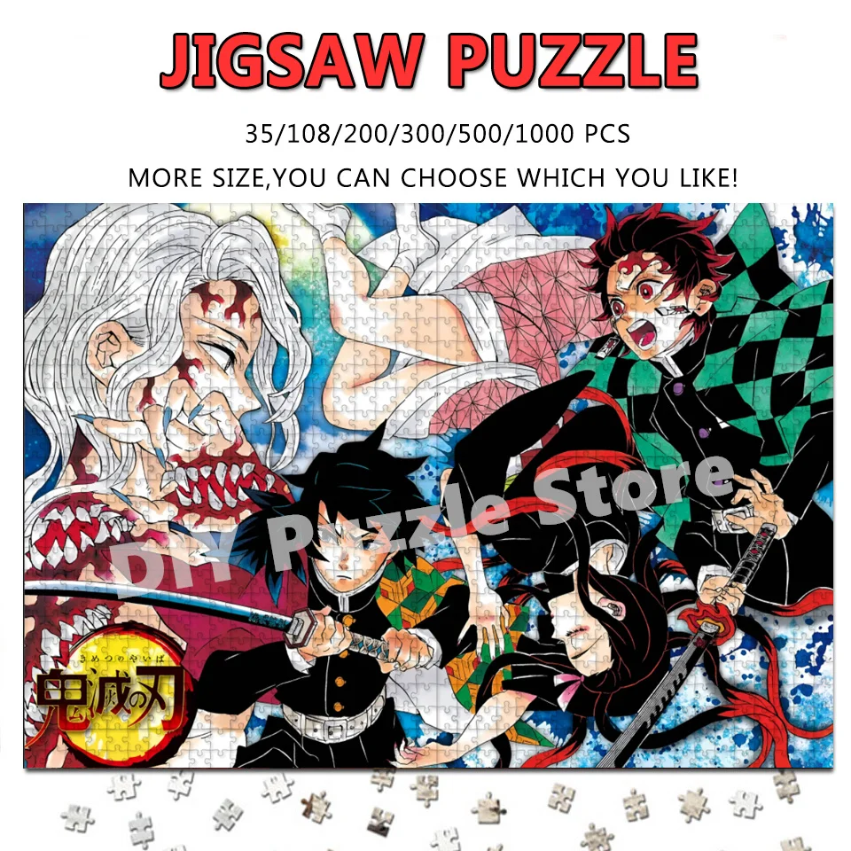 

Пазлы-головоломки Demon Slayer DIY с интеллектуальным дизайном: Инозуке Хашира, Томиока Гию, аниме-персонажи, игрушки для снятия стресса