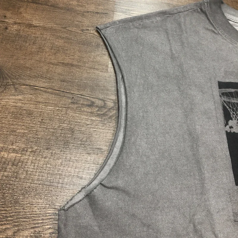 SAINT OF MICHAEL Fashion Best Quality Printed Vintage Clothing Casual Loose Tops Summer Oversize 100%Cotton Vest For Men