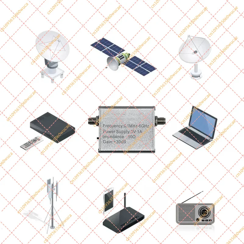 for NanoVNA HT004 / HT004A Low Noise Amplifier (LNA) | 100kHz-6GHz Wideband RF Preamplifier, Gain 20dB/30dB