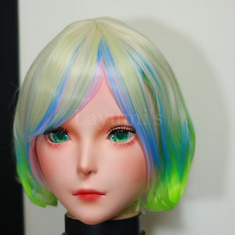 (C001) Customized Full Head Mask Crossdressing with Backshell Silicone Anime LOVELIVE Miyashita Ai Kigurumi Mask Cosplay