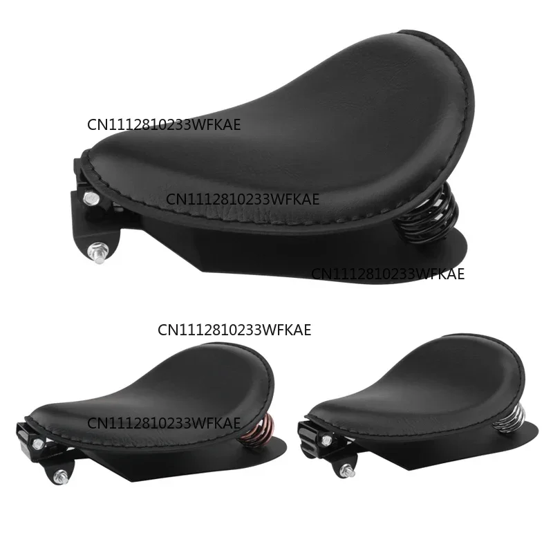 Universal Motorcycle Spring Bracket Base PU Leather Seat Solo Saddle Seat Cover For Harley Custom Sportster Bobber Honda Yamaha