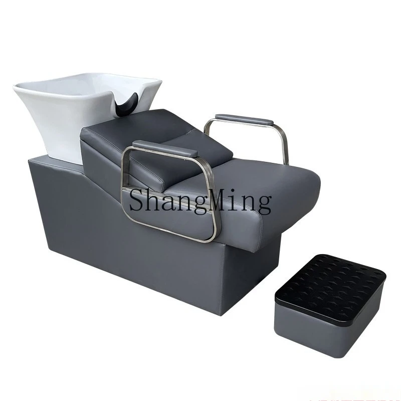 

DHY punch bed hair salon semi-reclining simple flush bed high-end seated special shampoo bed