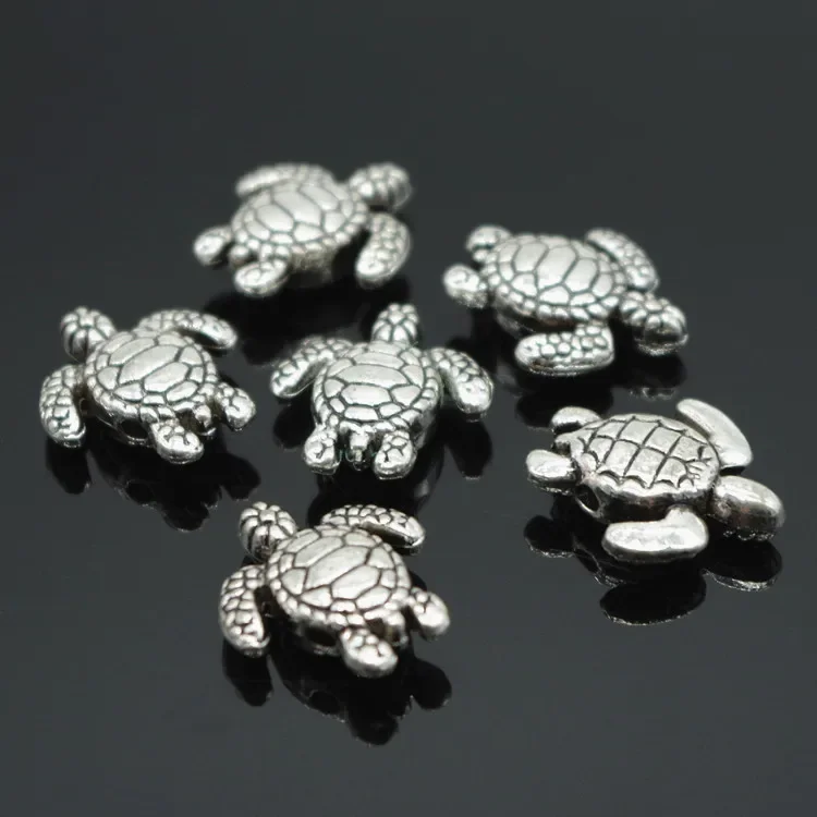 16x18mm Antique Silver Sea Turtle Charms Beads Tibetan Silver Diy Jewelry Accessories Parts 30pcs/lot