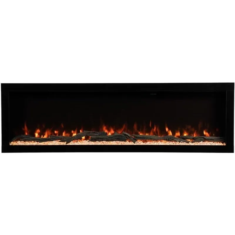 Modern Highmark Smart Linear Electric Fireplace Premium Flame Colors, Sleek Hidden Vent Design, Install Recessed Wall Wall-Mount