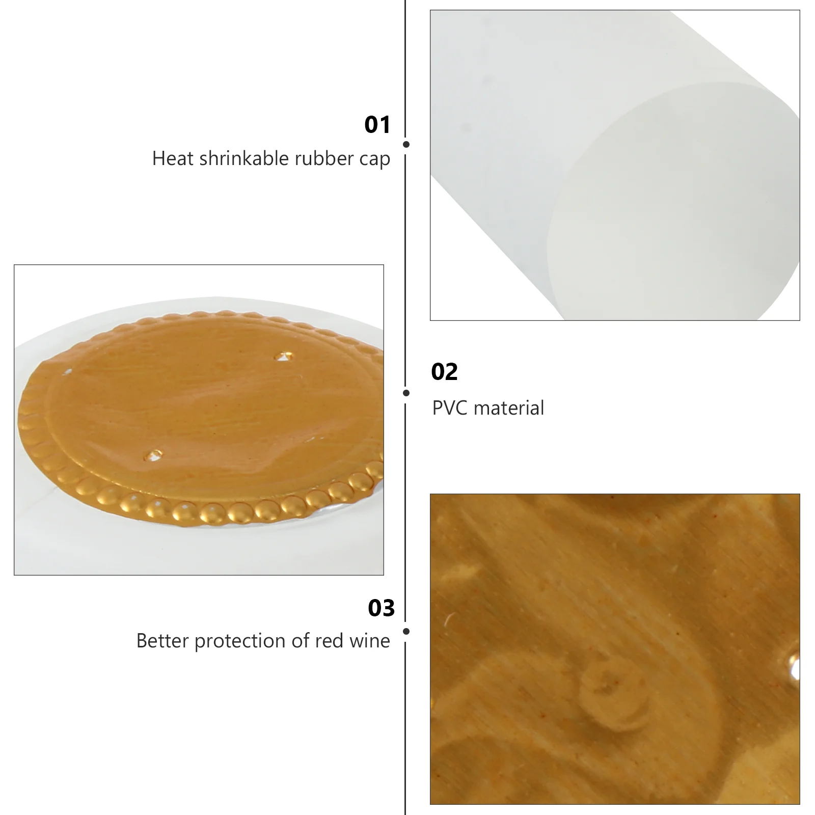 

50pcs Bottle Sealing Film 30mm PVC Capsules Heat Shrink Wrap Restaurant Winery Homebrew Bottle Cover