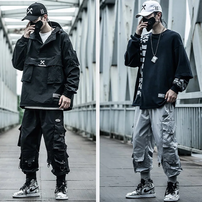 Joggers Streetwear Men Pants Hip Hop High Street Fashion Harajuku Techwear Running Pocket Linens Stylish Korean Male Clothing