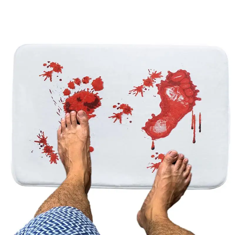 Halloween Blood Bathroom Carpet Water Absorbent Entrance Doormat Slip Carpet Absorbent Shower Bath Mat Bedroom Door Decor