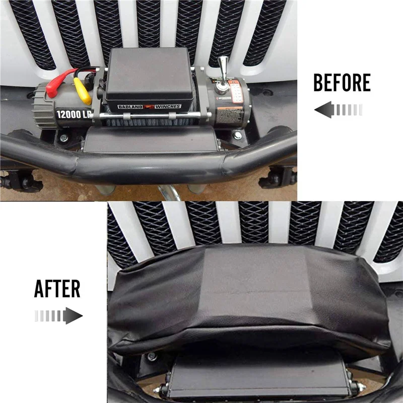 

5X Winch Cover Heavy Duty Waterproof Winch Protection Cover Dust-Proof Universal Winch Cover For Up To 17500 Lbs