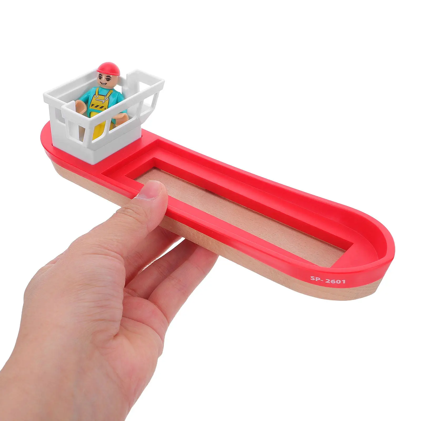 

1Set Wooden Train Track Boat Accessories Nautical Ship Add-on Enhance Creativity Imaginative Play Sturdy Wooden Train Scene