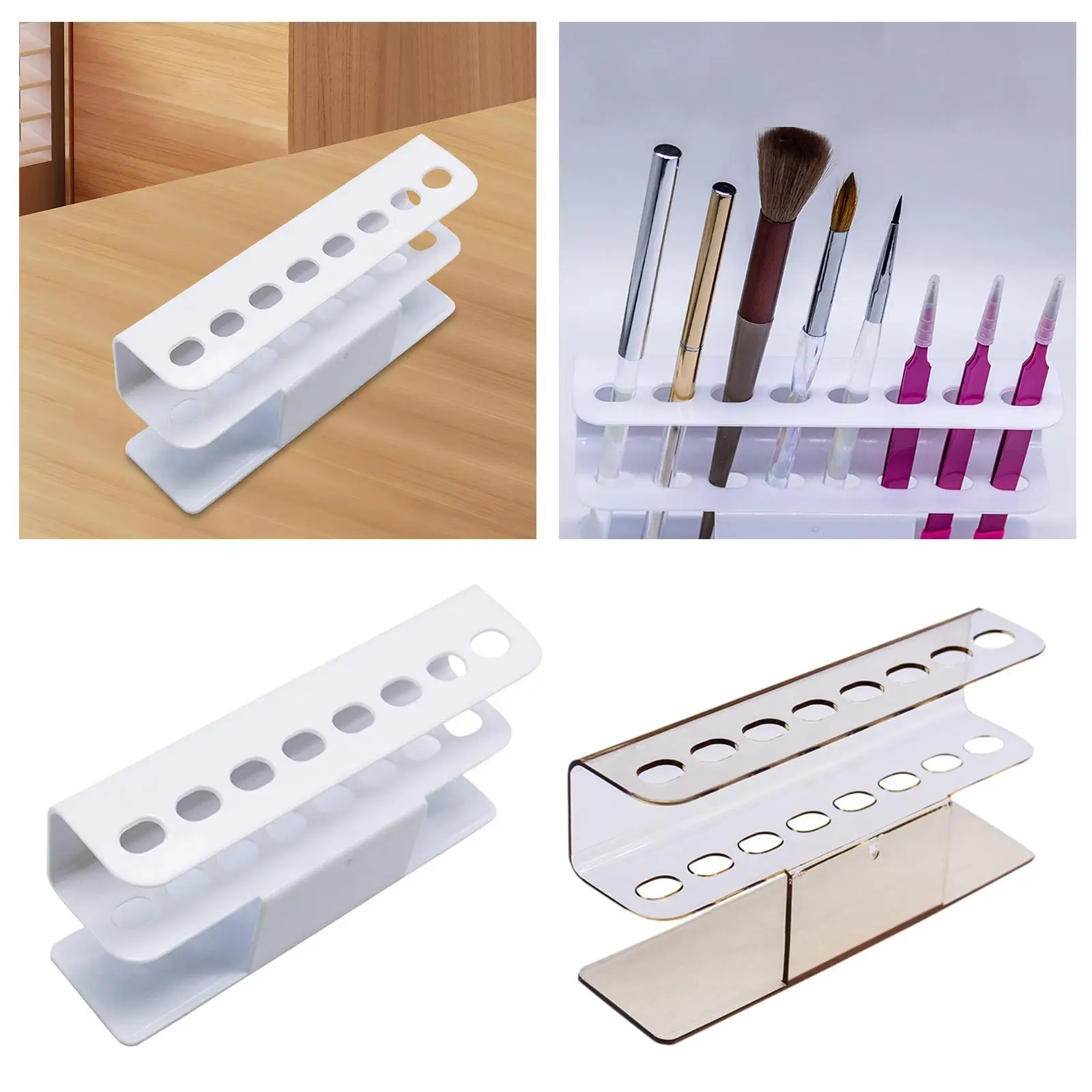 Tweezer Holder Stand Eyelash Extension Tools Storage Holder ,Transparent ,8 Hole Display Rack ,for Salon , Table,home