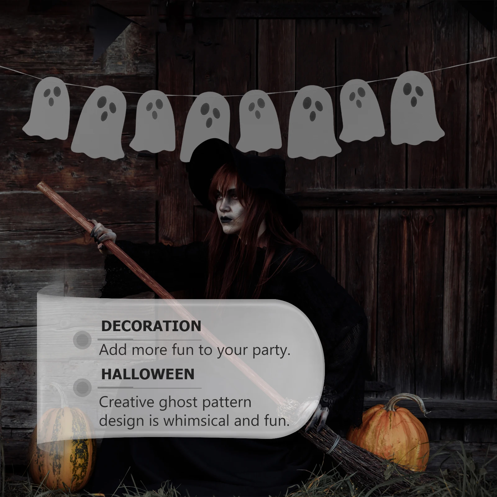 

Outdoor Ghost Flag Decoration Horror Paper Decorative Halloween Themed Ornament