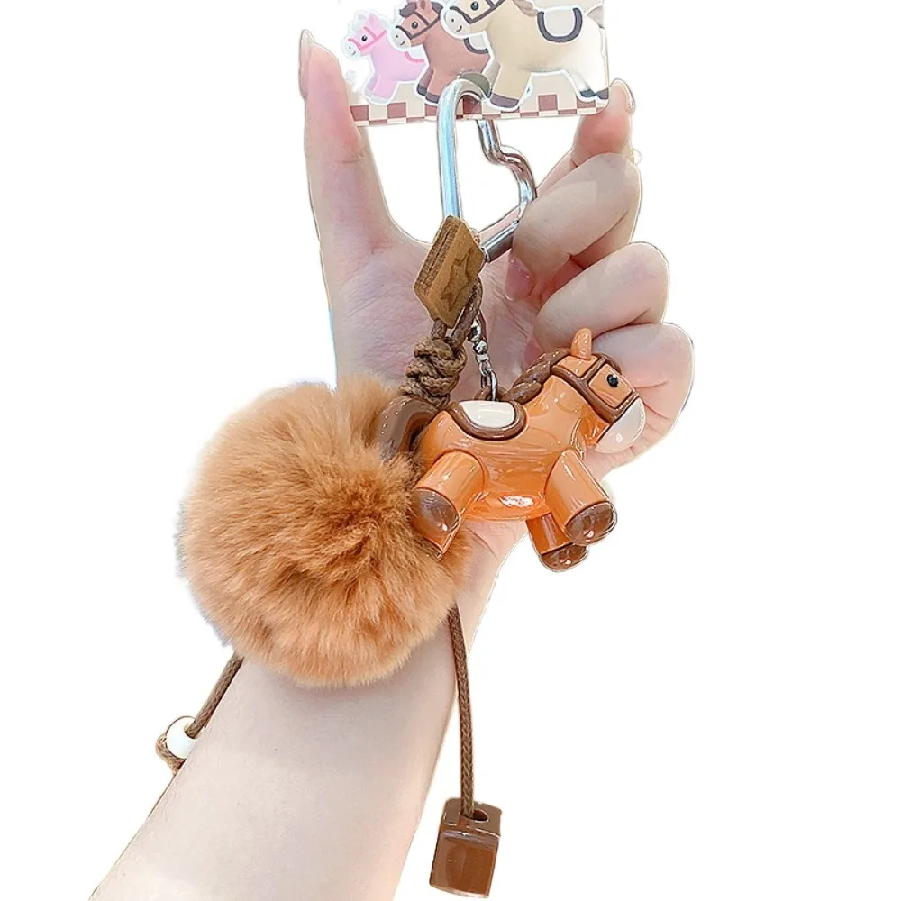 พวงกุญแจม้าบอลโพนี่ สัญลักษณ์นักษัตร ตุ๊กตามงคลสไตล์จีน พวงกุญแจม้า น้ำหนักเบา นำโชค ปีใหม่