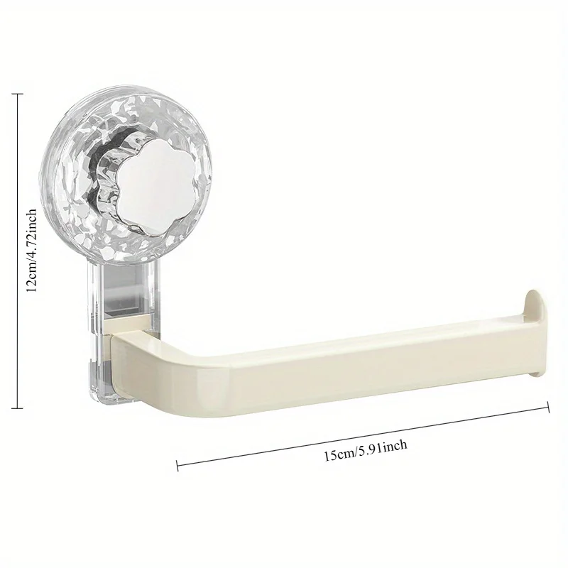 Wall-Mounted Toilet Paper Holder with Suction Cup-Self-Adhesive No-Drill Installation Multipurpose Tissue Roll Organizer Rack
