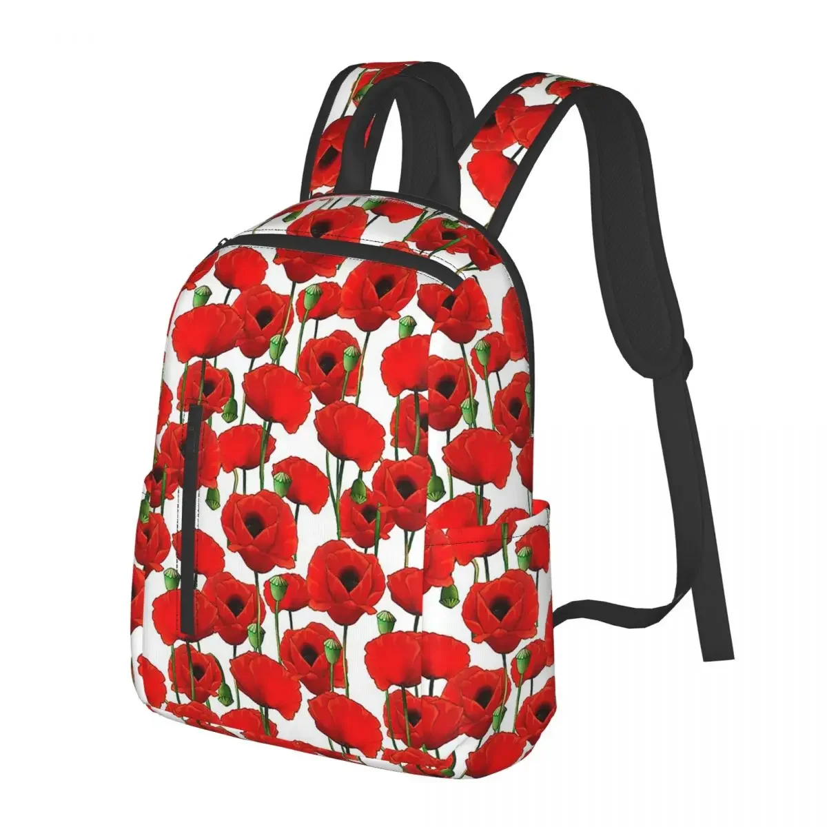 

Poppy Pattern Student Backpack School Bag Hiking Travel Daypack for Boys Girls Fashion Bookbag Shoulder Bags