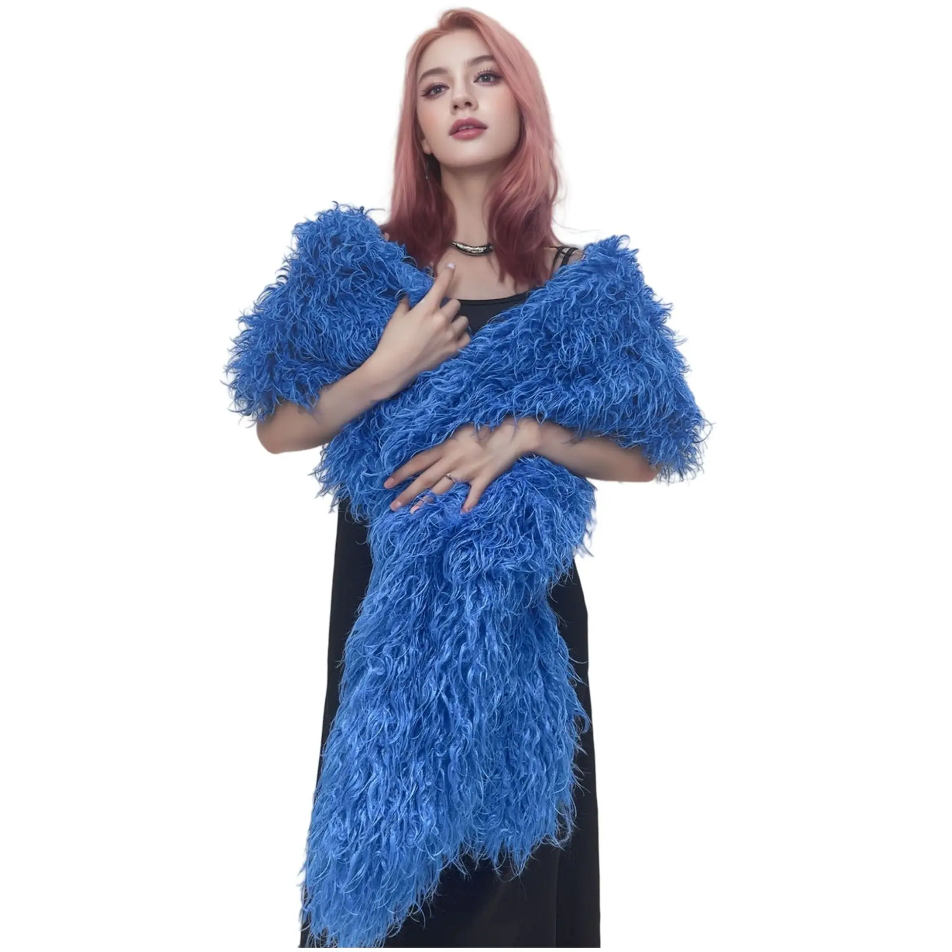 

Autumn and winter fox hair shawl accessories warm imitation fur stage performance scarf vest women's plush widened cape