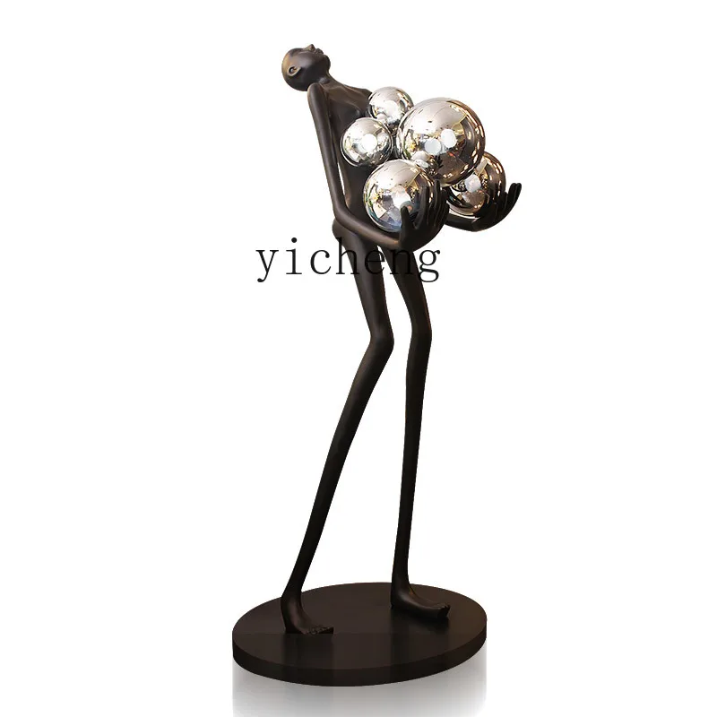 ZC Character Holding Ball Creative Modern Hotel Lobby Living Room Decoration Office Bedroom Home Ornament