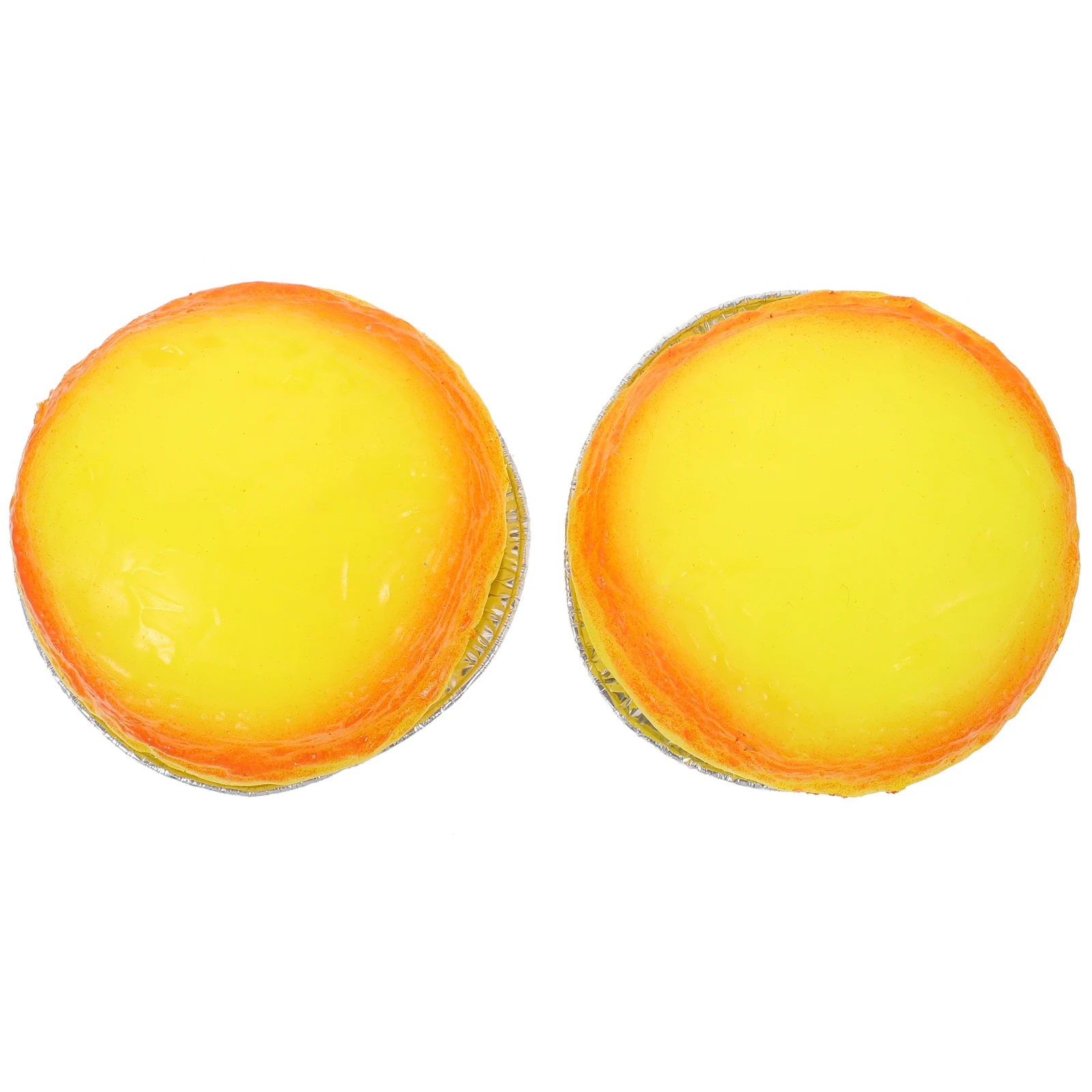 

2 Pcs Egg Tart Toy Novelty Squeeze Simulated Portuguese Decompression Fidget Toys H Relaxing Party Favors Pressure