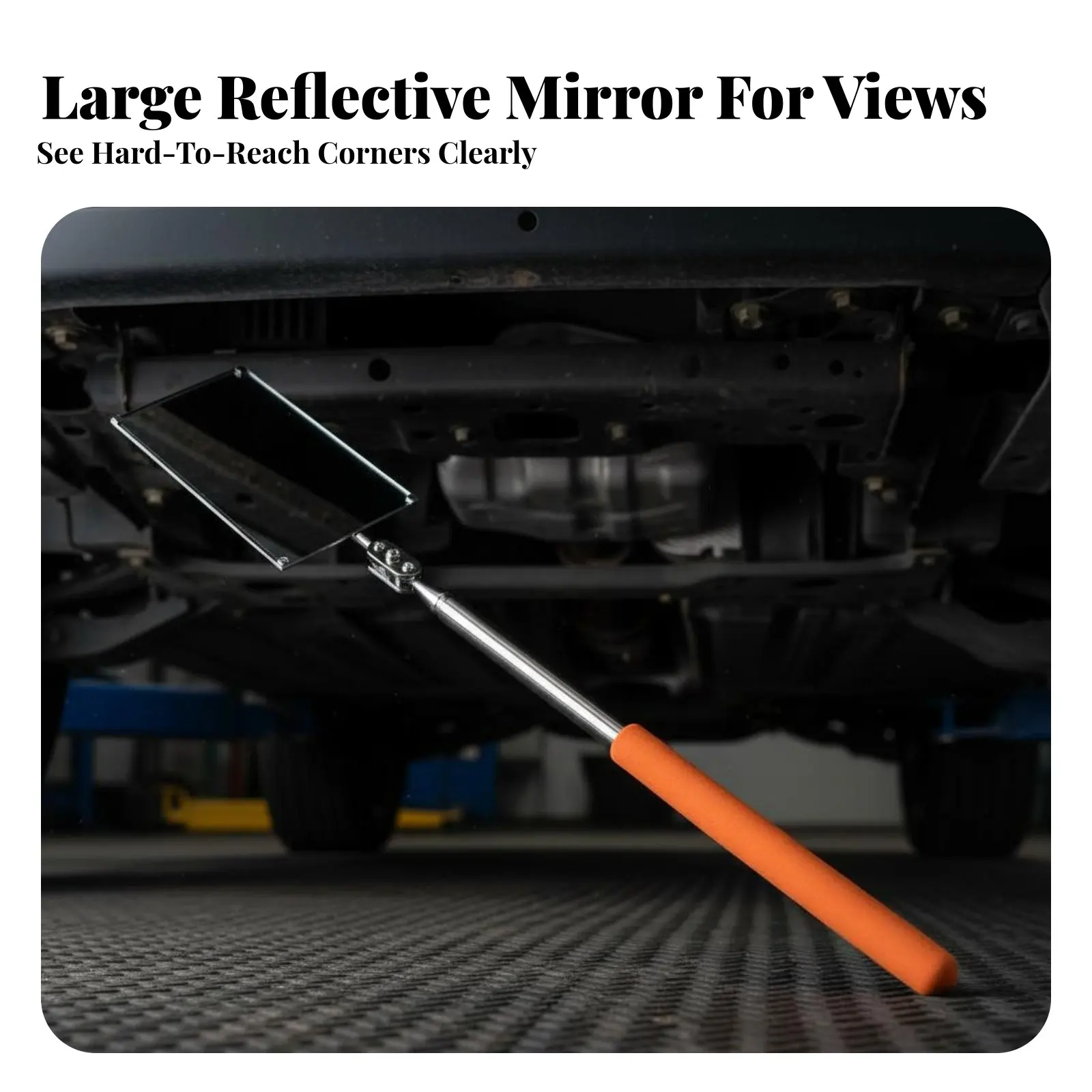 Telescopic Inspection Mirror Portable Undercarriage Inspection Mirror Adjustable Reach Stainless for Mechanics, Garage