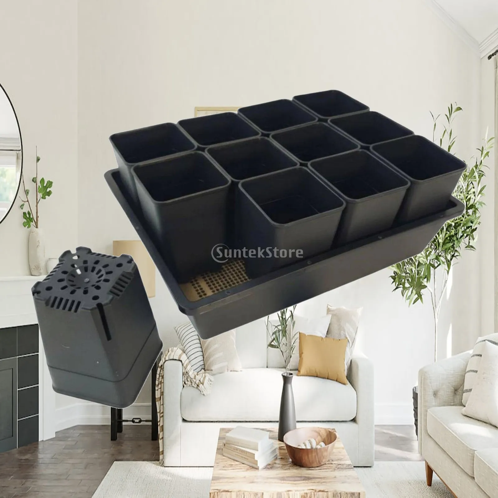 Reusable Nursery Tray Starter Kit for Seeds with Clear View Plant Propagator Tray for Vegetables Flowers Outdoor Plant Tray for