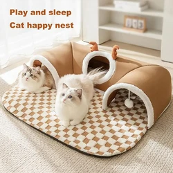 Cats Accessories Plush Cats Bed for Winter House Warm Pet Products Beds Mat Puppy Basket Accessory Houses and Habitats Cushions