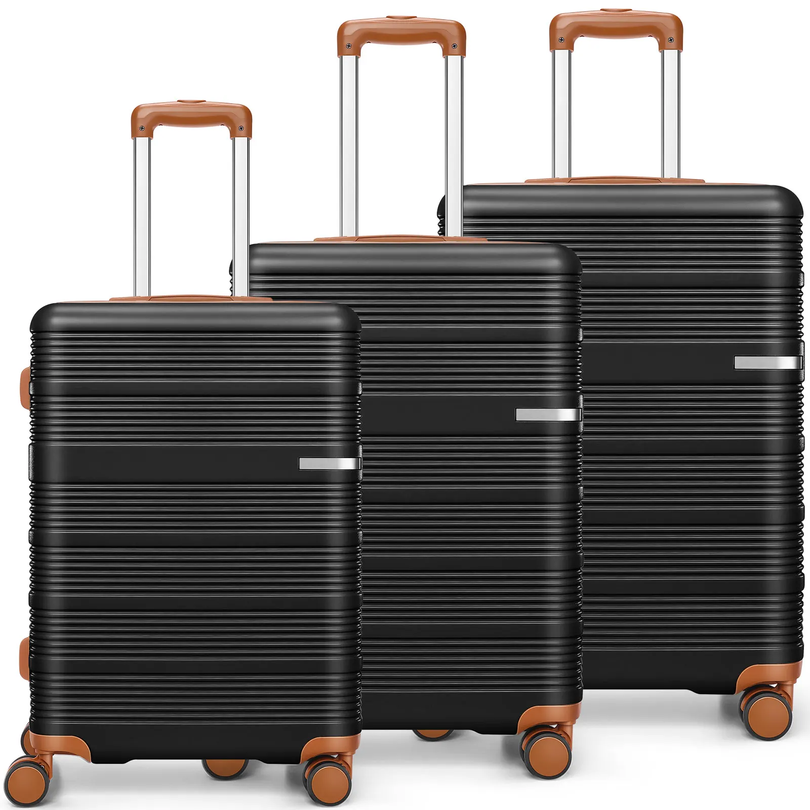 

3-Piece Lightweight Hardshell Luggage Set with TSA Lock,20"+24"+28" ABS+PC Spinner Suitcases,Silent 360° Wheels,Ergonomic Handle