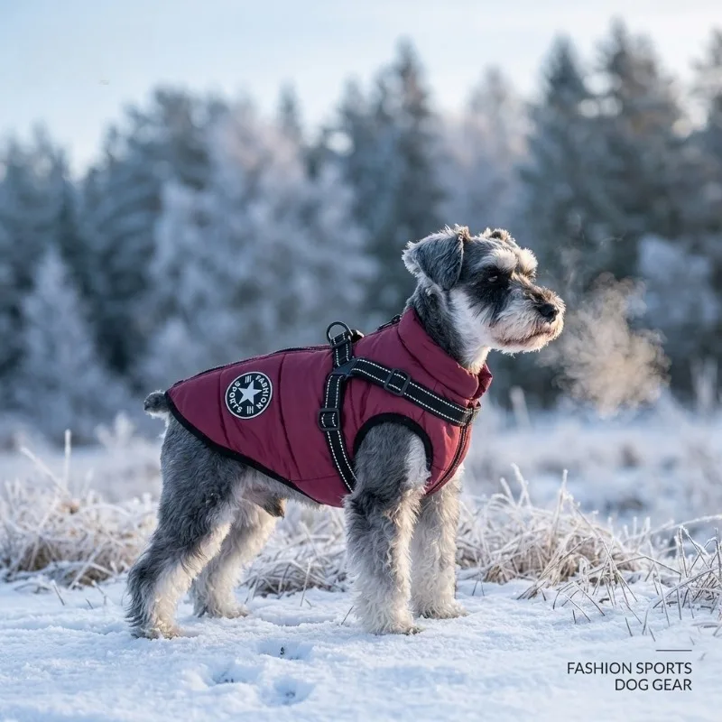 

Winter Dog Coat with Harness, Waterproof Warm Fleece Lined Jacket for Small Large Dogs, Puppy Clothes for French Bulldog