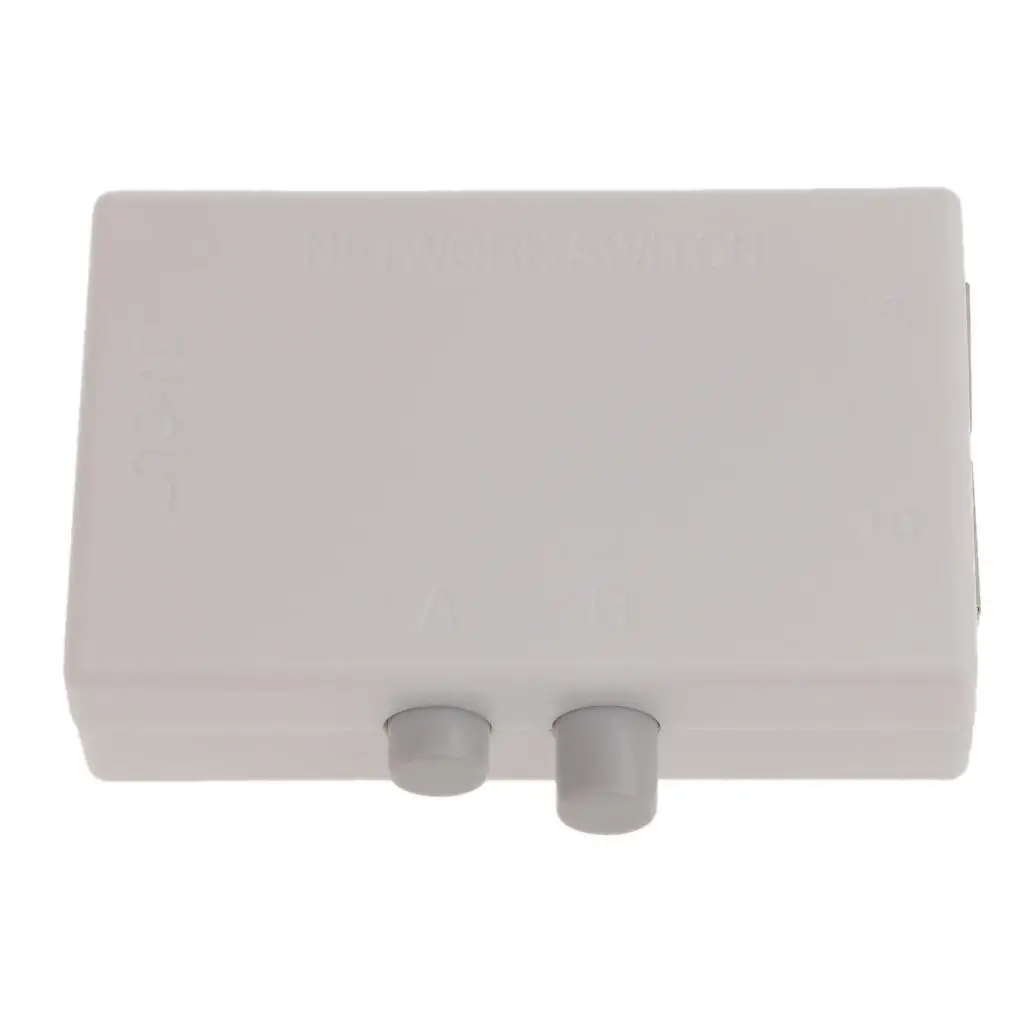 Manual Network Switch Plastic 2 Port Ethernet Switch Box Physical Isolation for Secure Home Network