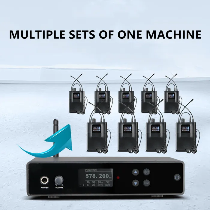 XS400II Stereo Uhf أفضل نظام مراقبة الأذن اللاسلكي