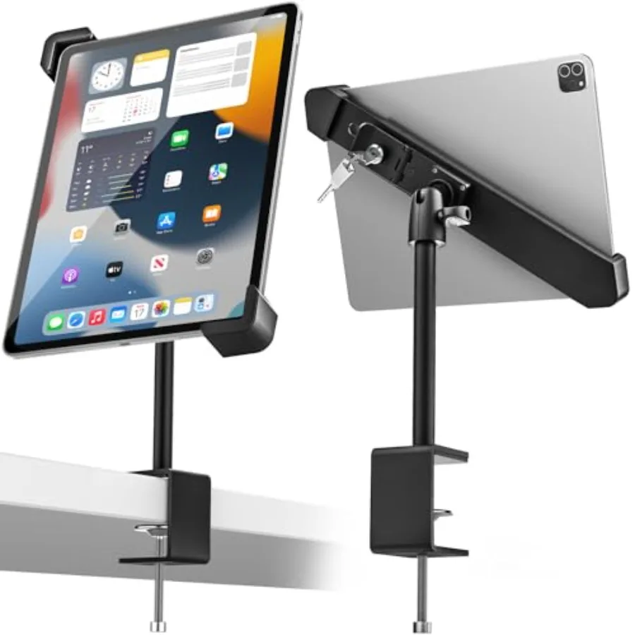 

Anti-Theft Retail Kiosk Tablet Stand with Dual Security Lock 360 Swivel Locking Holder for 7-11 iPad Pro/Air/Mini Galaxy Tab Su