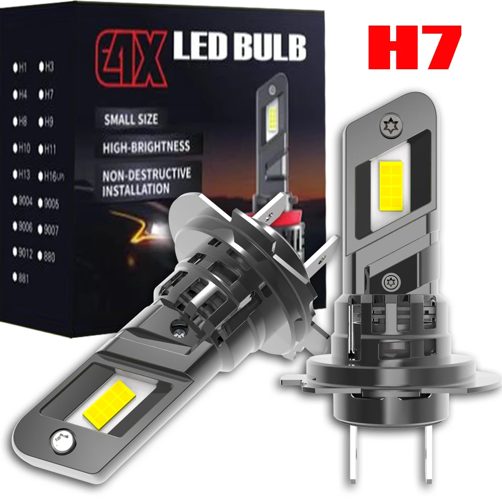 2pcs H7 PX26d Led Headlight Canbus PX26d-1 Powerful Auto Light Car Turbo Diode Bulb White Moto Fog Lamp H18 No Adapter Required
