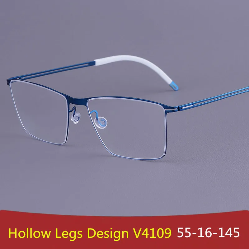 

Mens Square Screwless Titanium Glasses Frame Ultralight Eyeglasses Brand Design Spectacles Luxury Women Handmade Eyewear Newest