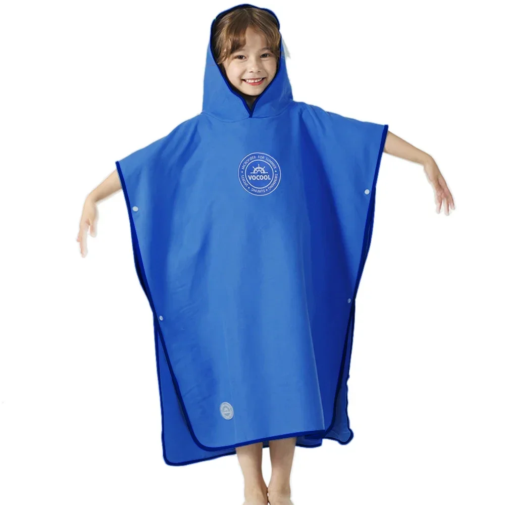 Microfiber Towel Children's Bathrobe,Hooded Towel Poncho, Surf Poncho, Quick Dry Towel Changing Bathrobe for Kids Beach Swimming