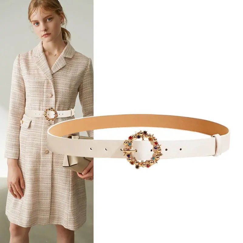 حجر الراين مشبك حزام النمط الغربي مشد للخصر للسترات والسترات المرأة خريف شتاء موضة أحزمة نسائية الاتجاه 2025 #6